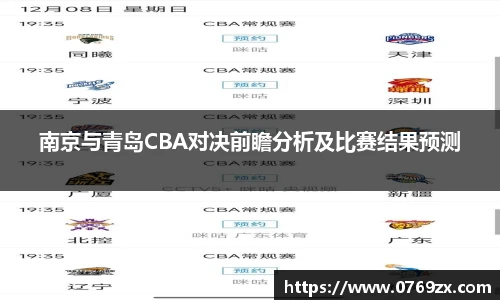 南京与青岛CBA对决前瞻分析及比赛结果预测